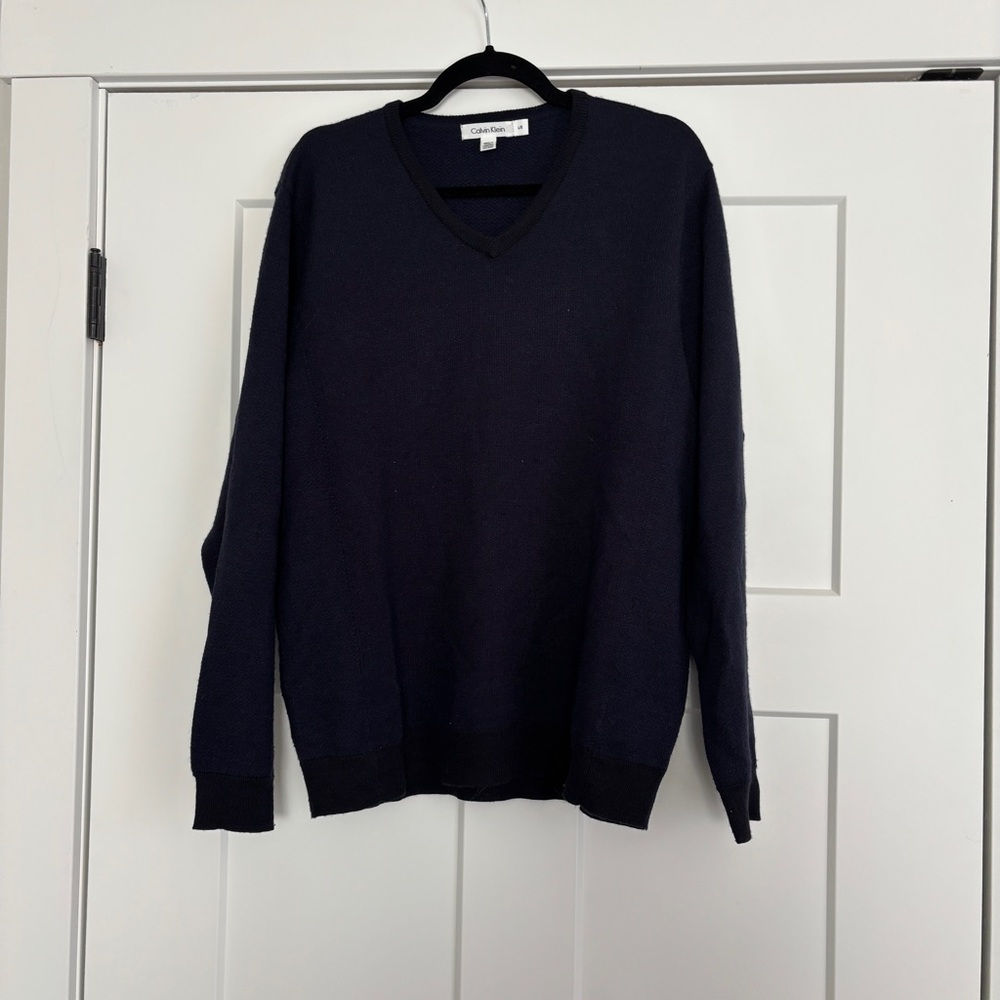 Calvin Klein Navy V-Neck Sweater